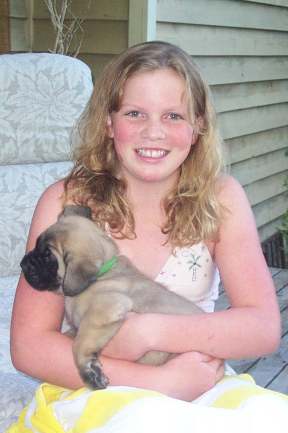 Megan with a puppy