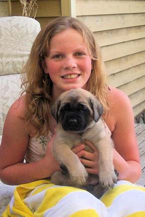 Megan with a puppy